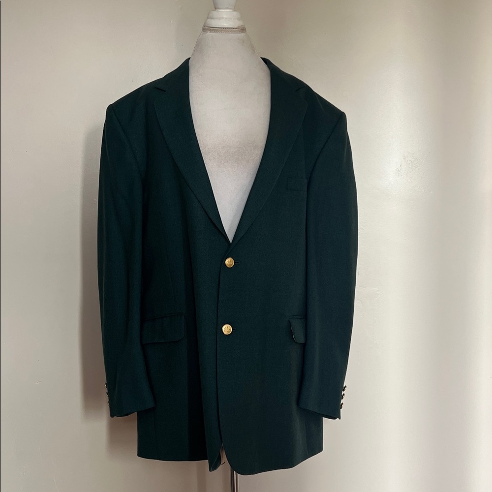 Stafford Green Sport Coat with Gold Buttons | Perfect for Golf Tournament Season
